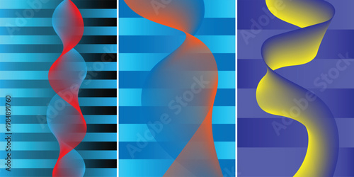 Abstract wave motion background collection for futuristic branding, digital advertising, and creative technology presentations requiring dynamic visual communication and modern artistic impact