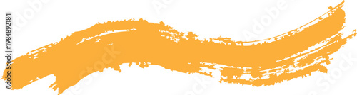 Abstract orange brush stroke art on white background for design elements