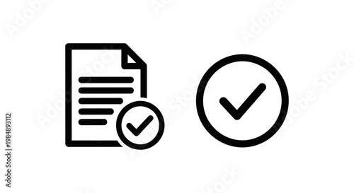 Business executed agreement and status verification icons representing successfully signed legal contracts approved documents and finalized project completion checklists with executed, agreement