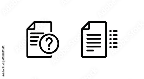 Help articles and article list icons representing support documentation and information access with document question information knowledge discover application interface illustration