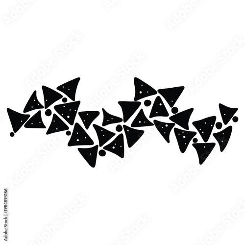 Abstract geometric pattern composed of interconnected triangular shapes and dots