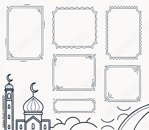 vector set of vintage frames