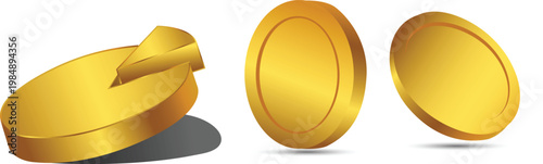 Golden coins stacked and scattered a symbol of wealth prosperity and financial success