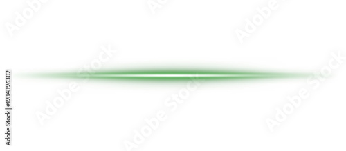 Green neon light ray beam isolated on transparent background PNG