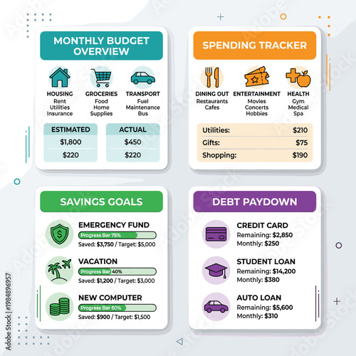 Monthly Budget Preview Budget Tracker With House