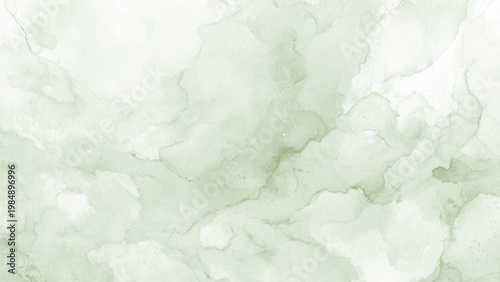 Foto Soft green watercolor texture with white and light green swirling patterns