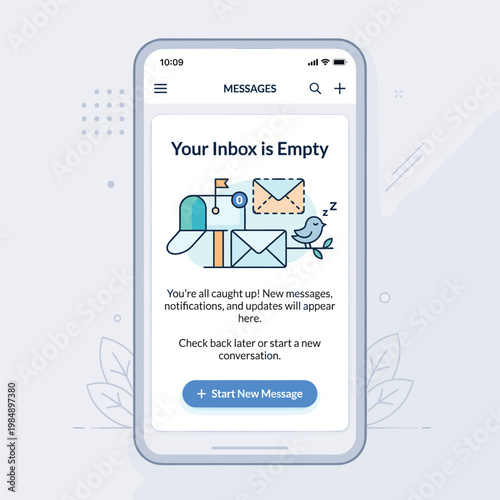 Empty Inbox Message Message App With Phone