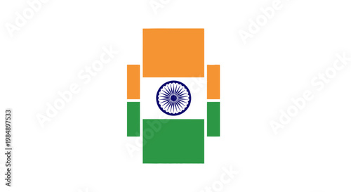 Indian flag robot character design.