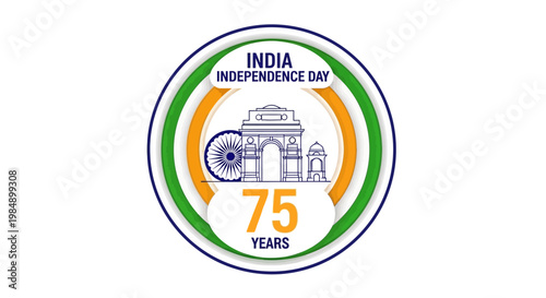 India Independence Day 75 Years Celebration Emblem.