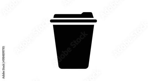 Black silhouette of disposable coffee cup.