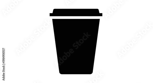 Black disposable coffee cup icon.