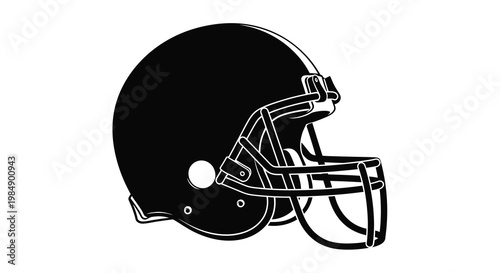A black silhouette of an american football helmet side view