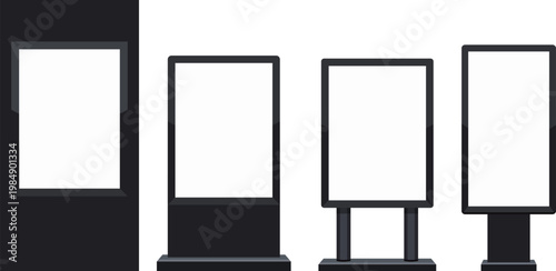 Vertical Digital Signage Display Set (Advertising Screen Mockup Template)