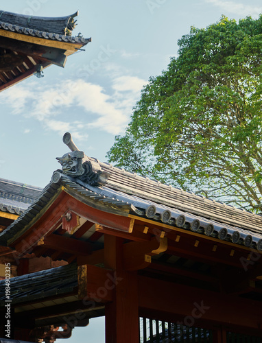 roof old detail japanese sky