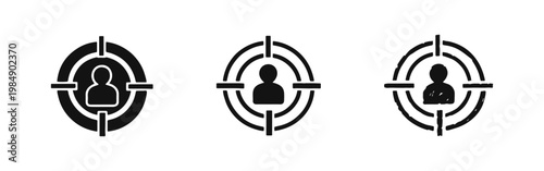 Customer Segmentation and Targeted Marketing Icons Set in Minimalist Style