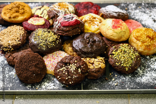 cream cookies with various fancy fillings