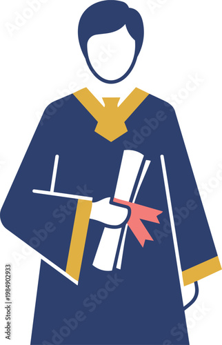 Graduation Ceremony Person With Diploma