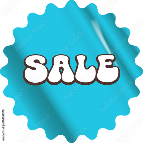 Blue SALE round sticker isolated on white. Turquoise Round Price sale sticker, sale sticker, price tag, retro label, sale or discount sticker, promotional badge set, shopping label png