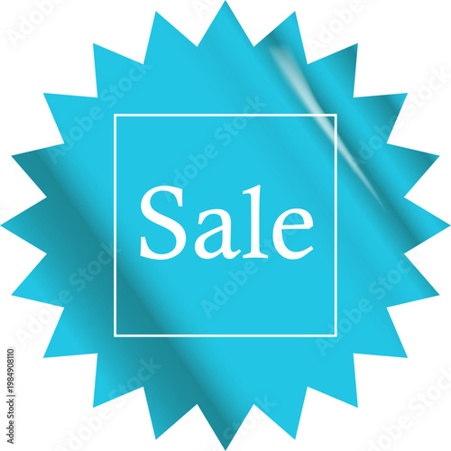 Blue SALE round sticker isolated on white. Turquoise Round Price sale sticker, sale sticker, price tag, retro label, sale or discount sticker, promotional badge set, shopping label png