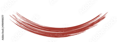 Analog touch materials: brush texture, ink, brush pattern. Modern wave pattern