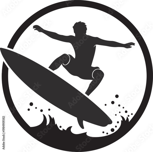 Silhouette surfer performing trick in water with transparent background