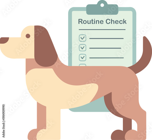 Dog with routine check list animal canine