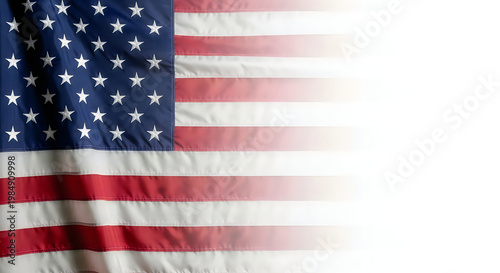American flag close-up with fading white background american patriotic independence democracy