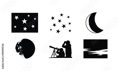Exploring the celestial wonders through various astronomical symbols and activities