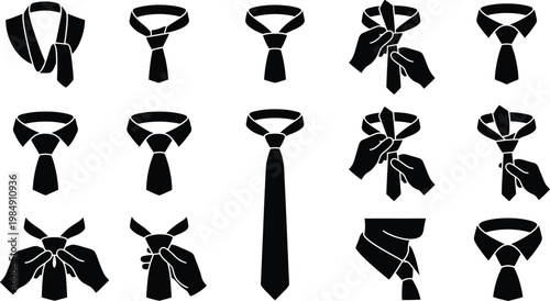 Anleitung zum Binden verschiedener Krawattenknoten und Fliegenstile.