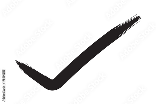 Modern hand drawn brush approved tick mark sign icon complete and agree symbol vector illustration