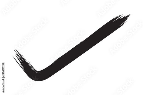 Modern hand drawn brush approved tick mark sign icon complete and agree symbol vector illustration