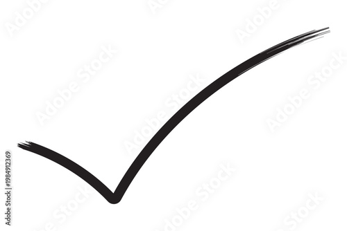 Modern hand drawn brush approved tick mark sign icon complete and agree symbol vector illustration