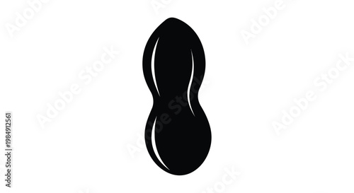 Simple black silhouette of a peanut a common legume silhouette