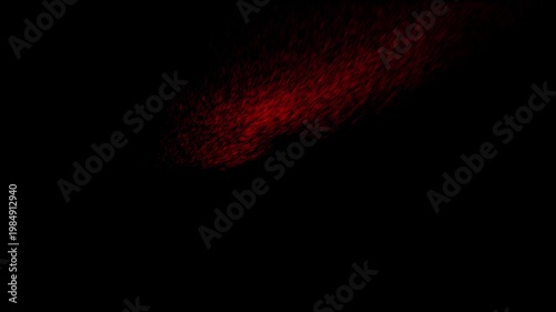 Red Media Text Animation with Particle Sand Dissolve Effect: Neon Typography Disintegrating into Wind Dust on Black Background for Social Media, Digital Marketing, Broadcast, and News Video Intro