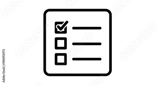 Checklist icon simple black and white design for tasks and planning