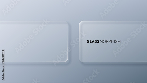 Liquid glass morphism vector background with rectangular frosted panels. Abstract UI element design for web interface. Modern digital concept with translucent layered shapes and light blur.