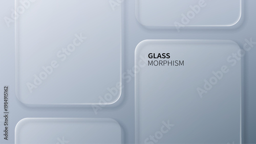 Glass morphism background featuring overlapping translucent frosted glass panels. Modern ui design element with soft blurry transparency and a clean minimalist aesthetic style for websites.