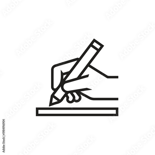 White outline icon of drawing hand
Minimalist white outline icon of hand with gear (settings)