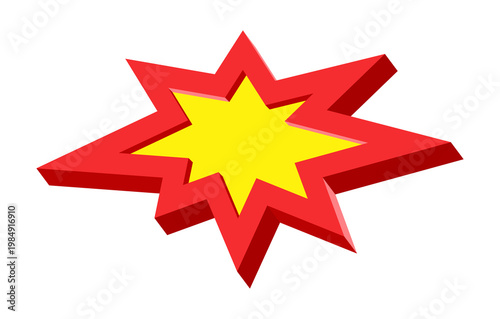 Foto Retro explosion sign with comic 3D look, for sale sticker