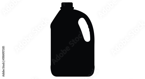 Silhouette of a plastic jug with a handle isolated on white