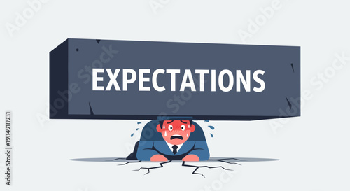 Man under heavy expectations pressure.