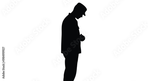 Businessman silhouette, man in suit, black vector icon, people character, isolated