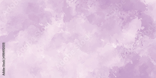 Abstract light lavender watercolor background with soft lilac paint splashes.