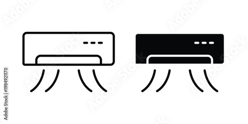 Air conditioner icon and symbol. Vector icons set