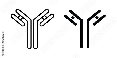 Antibody icon and symbol. Vector icons set