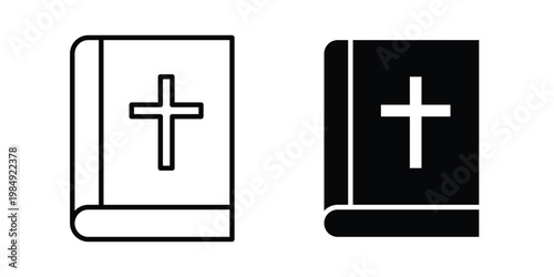 Bible icon and symbol. Vector icons set