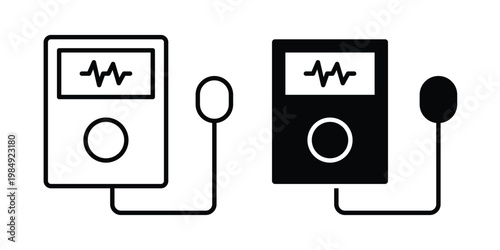 Blood pressure meter icon and symbol. Vector icons set