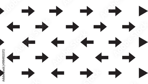 Minimalist Black Arrow Pattern Background, Seamless Geometric Directional Shapes, Modern Navigation Icon Wallpaper