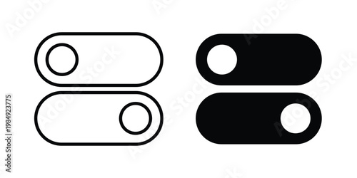Button on off icon and symbol. Vector icons set