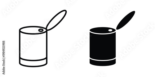 Canned food icon and symbol. Vector icons set